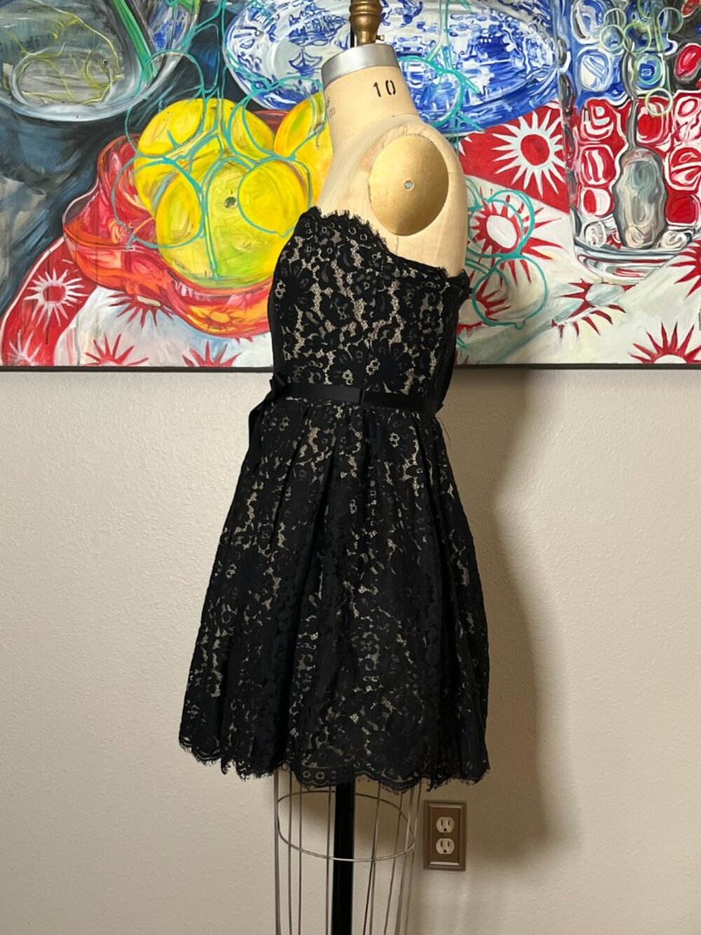 Robert Rodriguez for Neiman Marcus Target Black Lace Strapless Cocktail Dress - Picture 4 of 11